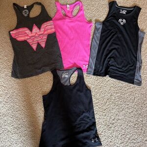 Lot of Girls Medium Under Armour tank tops